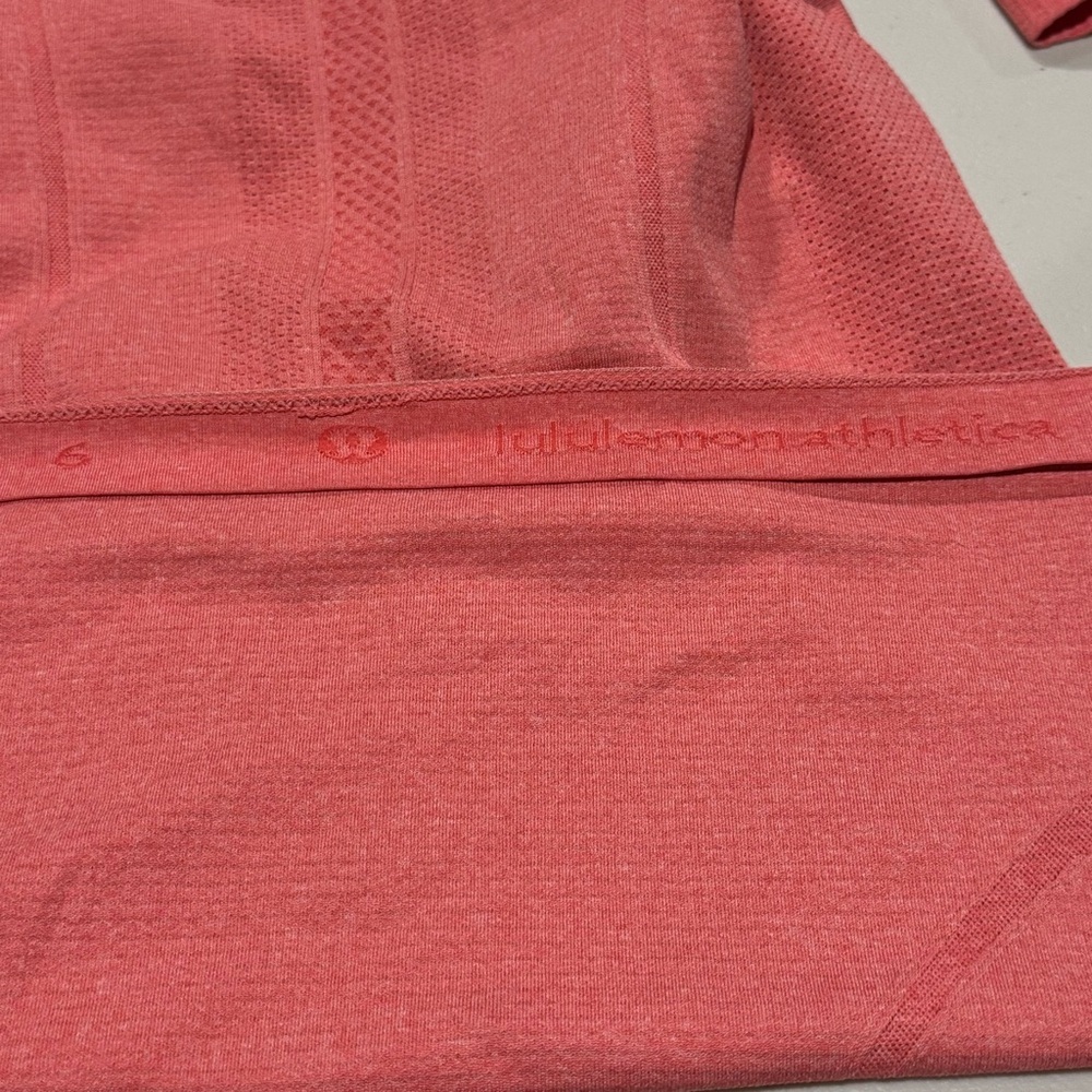 Lululemon Women’s 6 Coral Swiftly Tech Long Sleeve Crew Athletic Performance - Picture 5 of 8